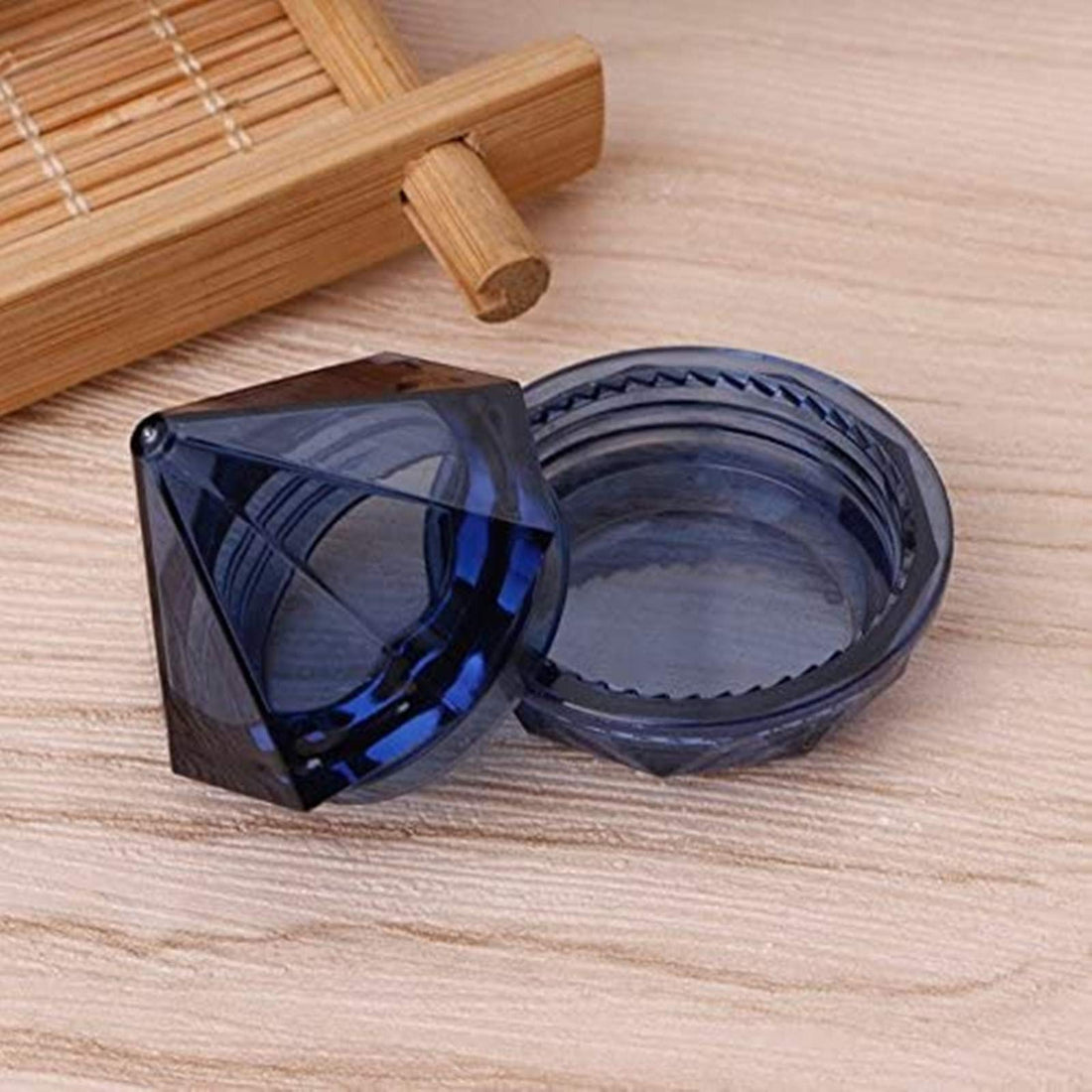 Healthcom 50Pcs Diamond Shaped Clear Jars Cosmetic Jars Cosmetic Sample Trial Case Compact Storage Box For Cosmetics, Lotion, Creams, Make Up (Royal Blue)