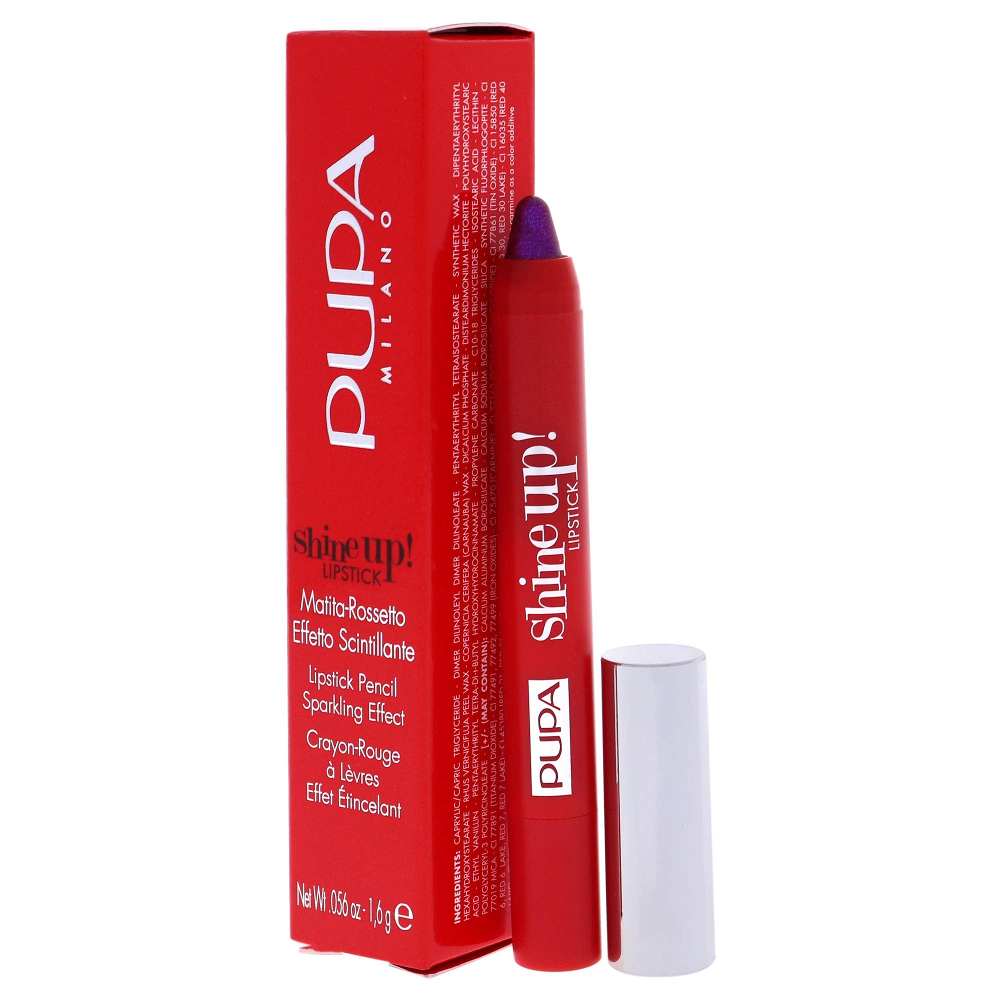 PUPA Milano Shine Up! Lipstick - Provides Definition And Fullness - Two In One Crayon - Achieve Full Metallic Finish - Provides Extreme Shimmer - Long Lasting - 011 Scandalous Lips - 0.056 OZ