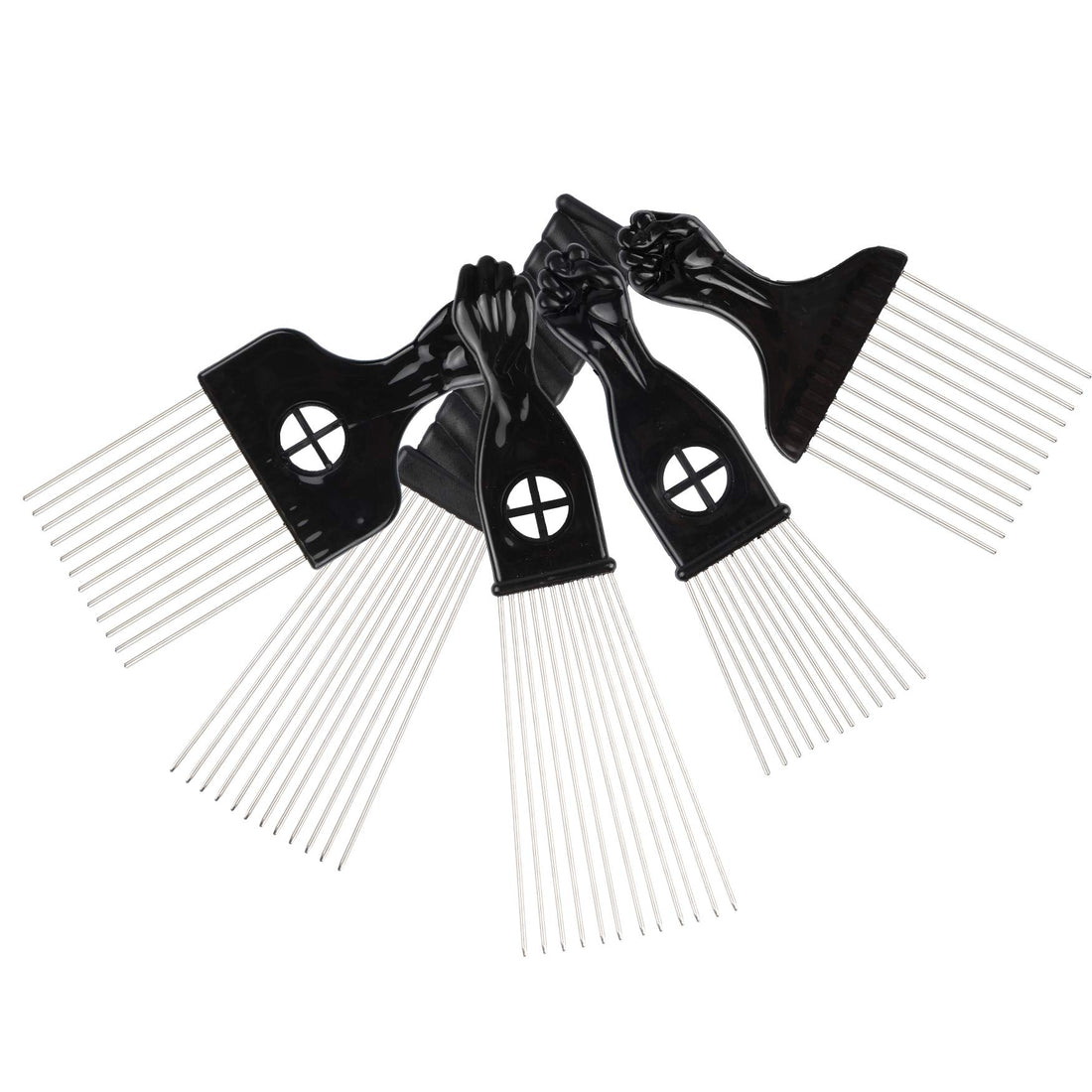Folansy 5 Pcs Afro Comb Metal African American Pick Comb Hairdressing Styling Tool Hair Pick for Hair Styling