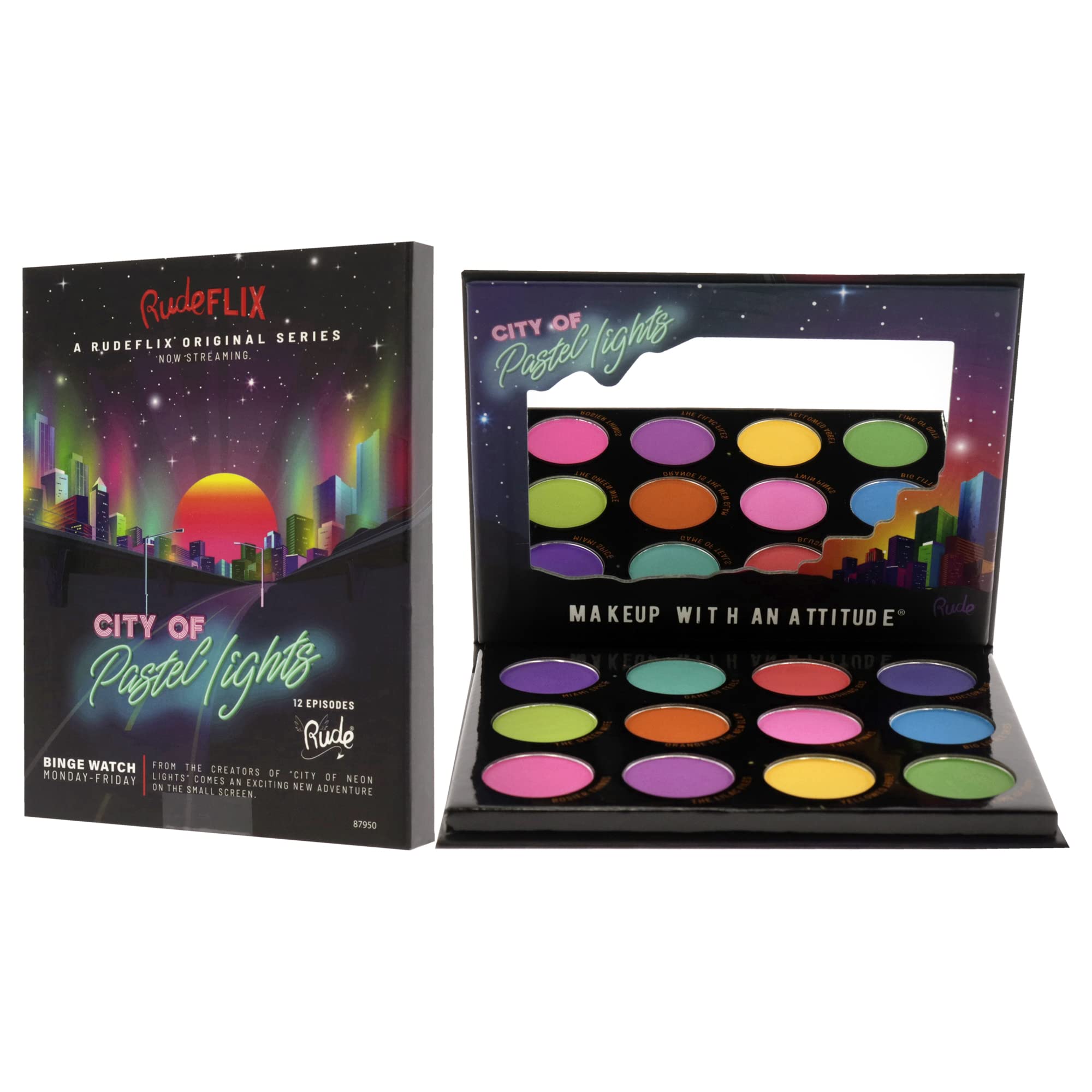 RUDE - City of Pastel Lights - 12 Pastel Pigment & Eyeshadow Palette