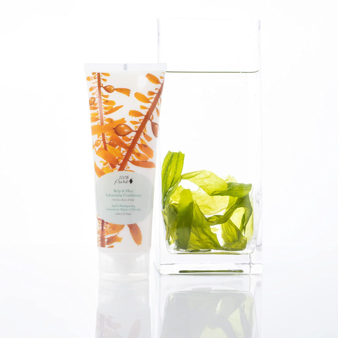 100% PURE Kelp & Mint Volumizing Conditioner (8 Fl Oz), Sulfate Free Conditioner, Nourishing, For Hair Thickening, Organic Conditioner for Hair Growth