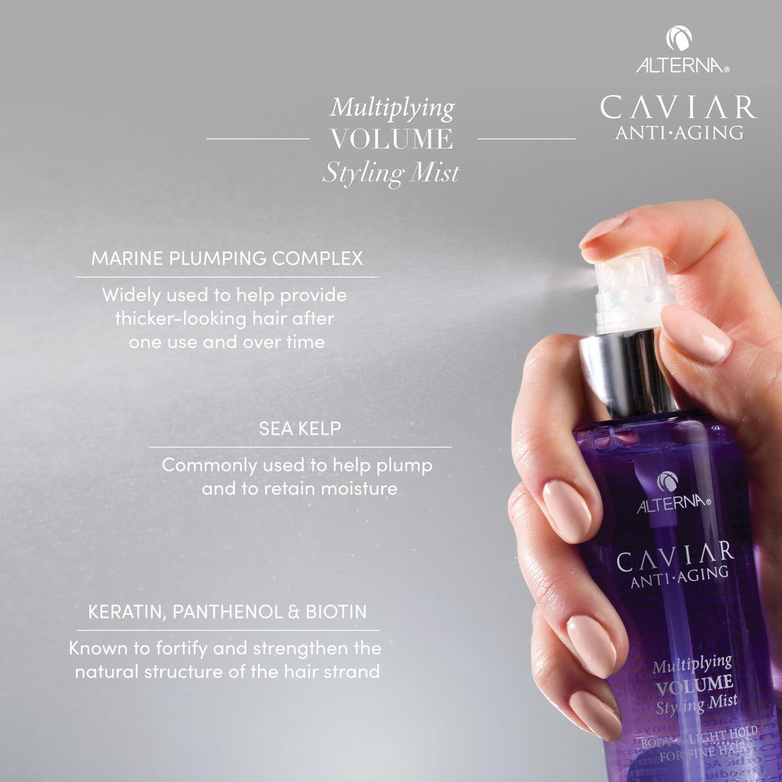 Alterna Caviar Anti-Aging Multiplying Volume Styling Mist, 5 Ounce | For Fine, Thin Hair | Light Hold | Sulfate Free