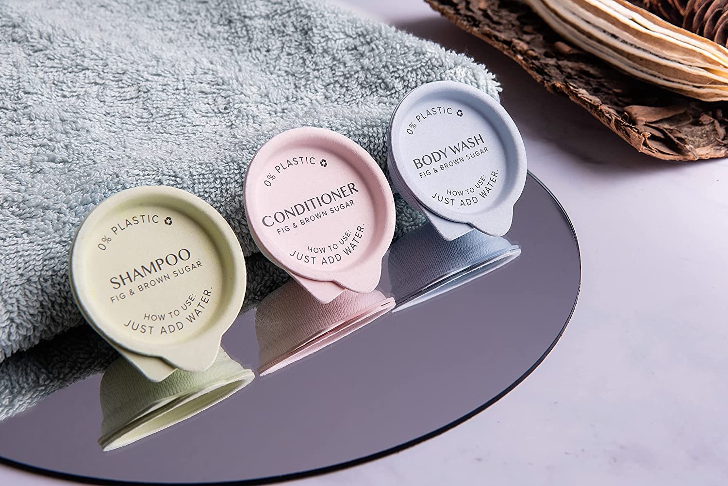 Hotel Emporium ECO POD Sustainable Powder-Based Amenities TSA Compliant | Shampoo, Conditioner, & Body Wash (Pack of 36)