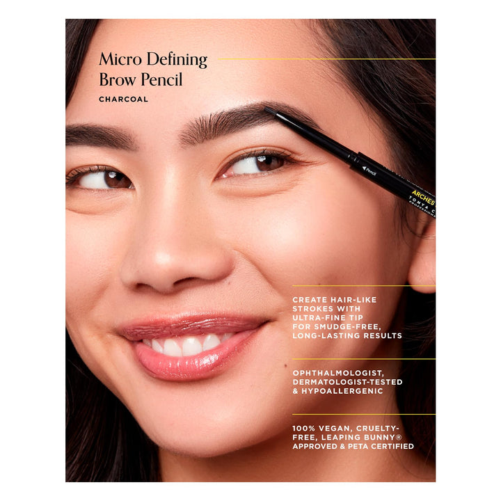 Arches & Halos Micro Defining Brow Pencil, Charcoal, 0.03 oz