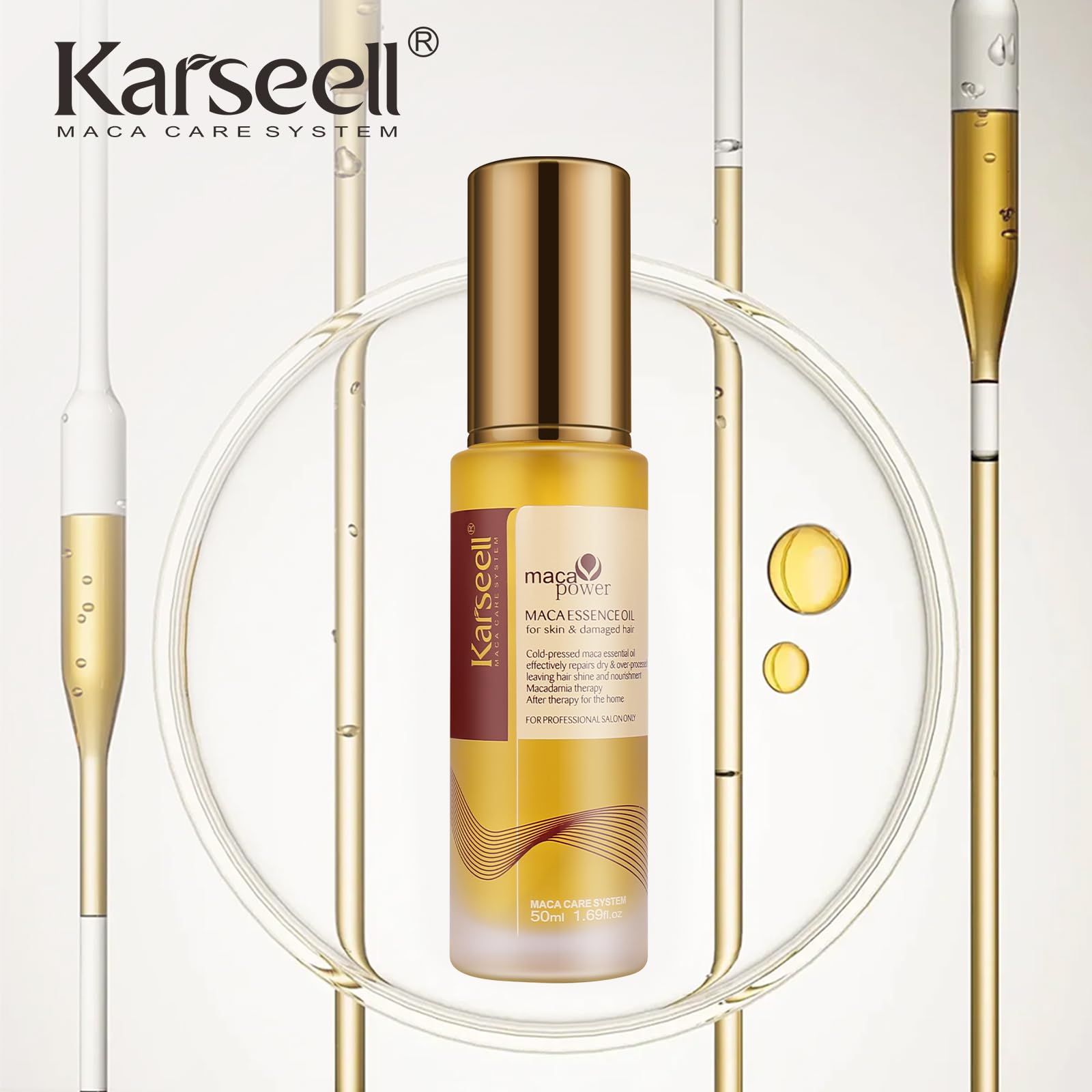 Karseell Moroccan Argan Oil for Hair Healing Cold Pressed Weightless Argan Oil Hair Serum for Dry Damaged Hair 50ml