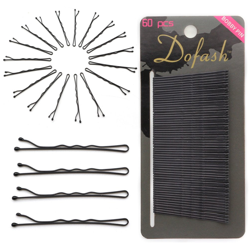 Dofash 5cm/2in Metal Bobby Pins Black Hair Clips grips for Decoration 60pcs (Black)