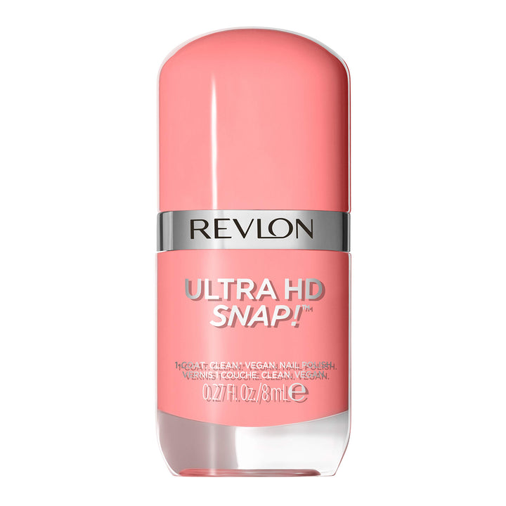 Ultra HD Snap Nail Colors, Natural Rich Glossy Nail Polish, 100% Vegan Formula, No Base and Top Coat Needed, 027 Think Pink, 0.27 fl. Oz.