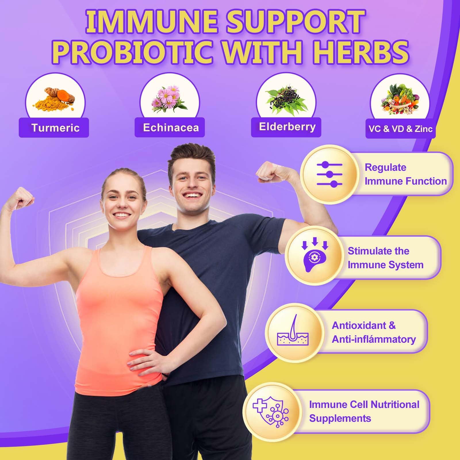 DRFOSTER Probiotics for Women & Men Digestive Health,120 Billion CFUs, Prebiotics and Probiotics for Gut Health, D3, Zinc & Immune Support Herbs, Detox Cleanse, 45 Day - 3 Month Supply