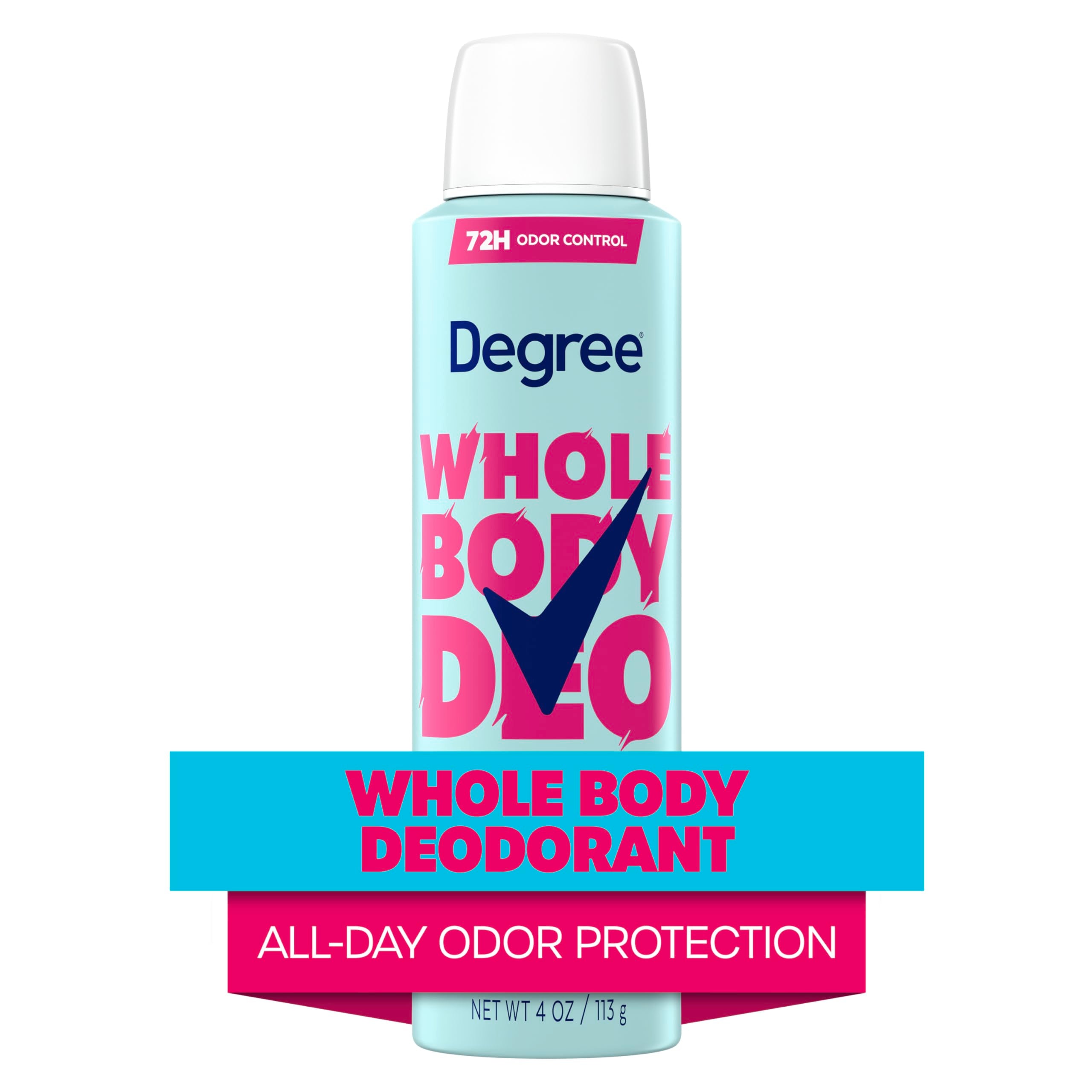 Degree Women Whole Body Deodorant Spray, Rose & Waterlily Scent, Aluminum Free 72H Odor Protection 4 oz