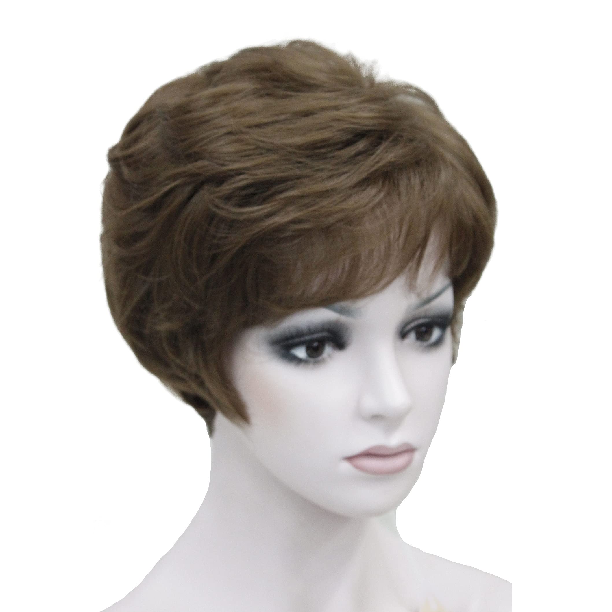 12Tt26: Wiginway Lady Women Short Syntheic Natural Wave Wigs Light Brown Hair Wig Short Bob Wigs(Light Brown#12Tt26)11 Color