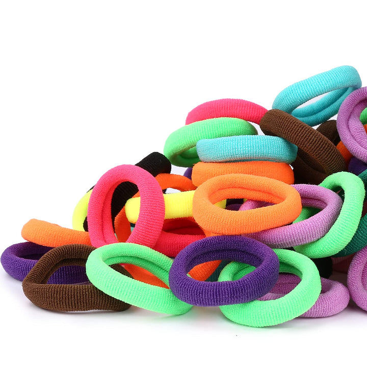 300PCS Kids Toddler Hair Ties for Girls, Cotton Baby Hair Ponytail Holders, Tiny Seamless Elastic Hair Bands, Enough Soft and No Damage, 15 Colors, by Qarwayoc
