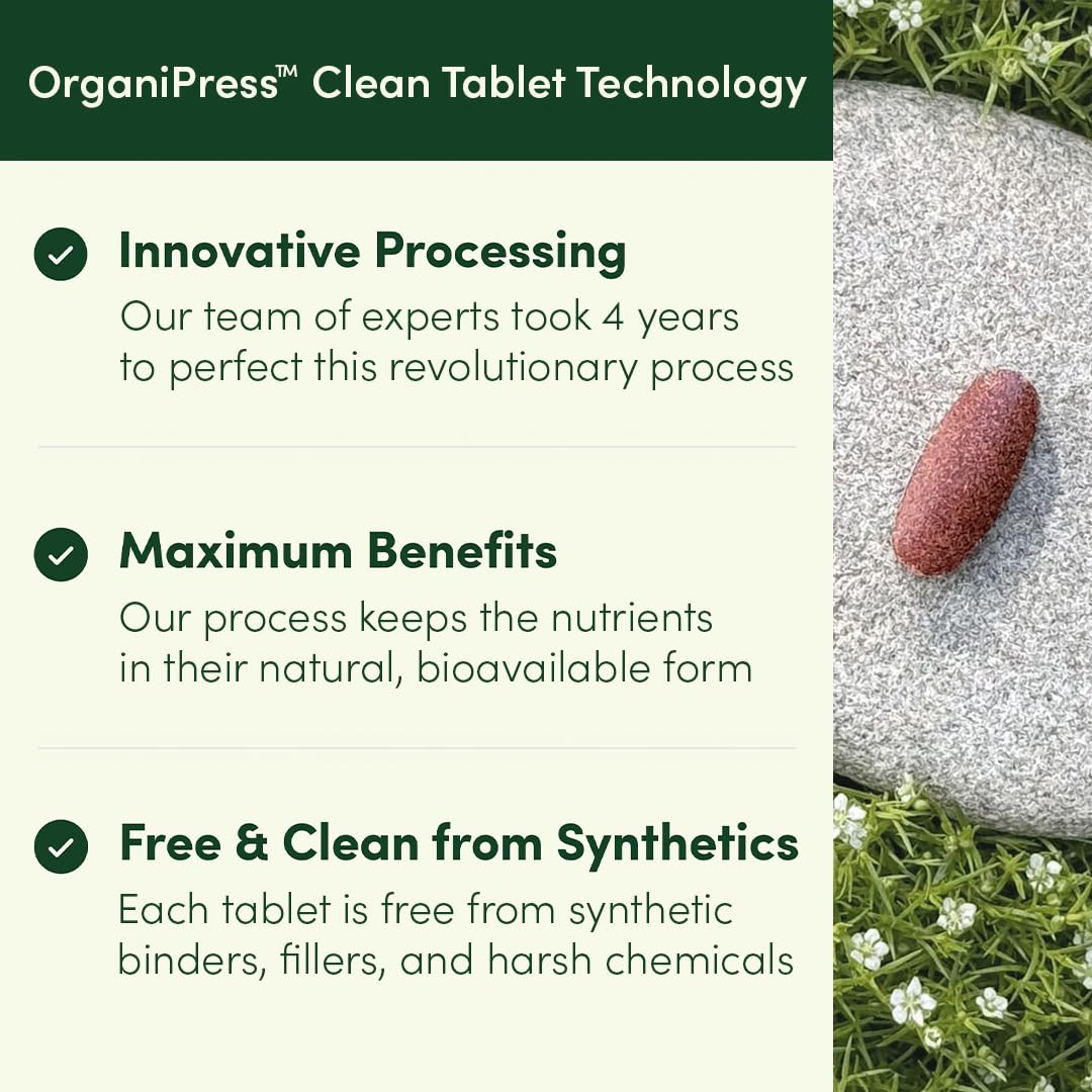 EarthFirst Organic Women’s Multi Once Daily, Women's Multivitamin, Iron, Vitamin B12 & More, 19 Vitamins from Herbs & Superfoods, 30 Count