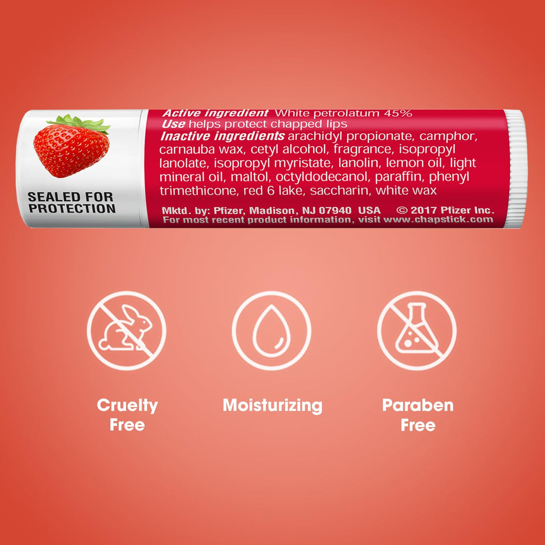 Chapstick Classic Strawberry 0.15oz - Pack of 24 - Skin protectant moisturizer