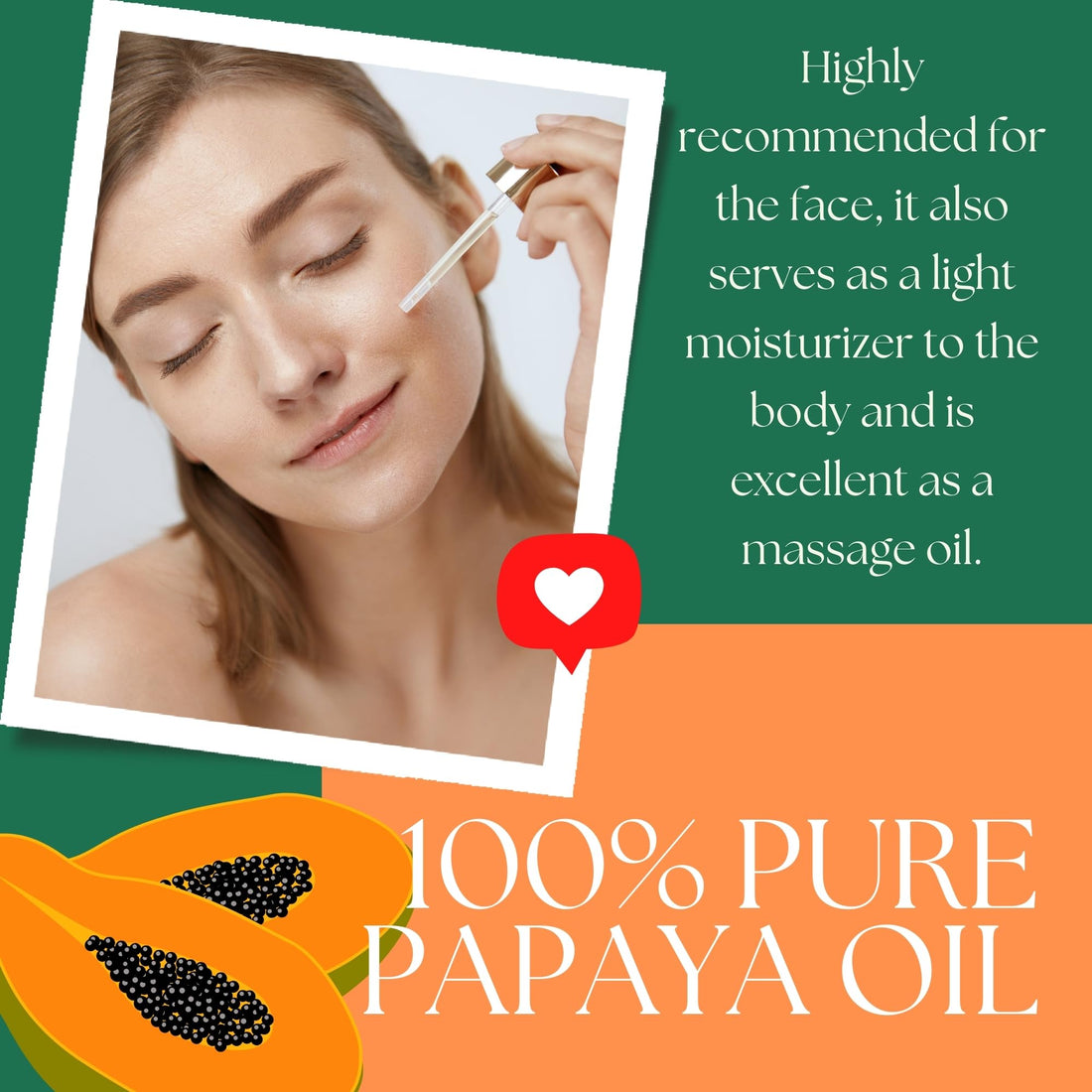 Pure Papaya Seed Oil - Cold-Pressed Organic Papaya Oil for Face, Skin, and Hair, Anti-Aging, Moisturizer, Natural Enzyme-Rich Carrier Oil (1oz)