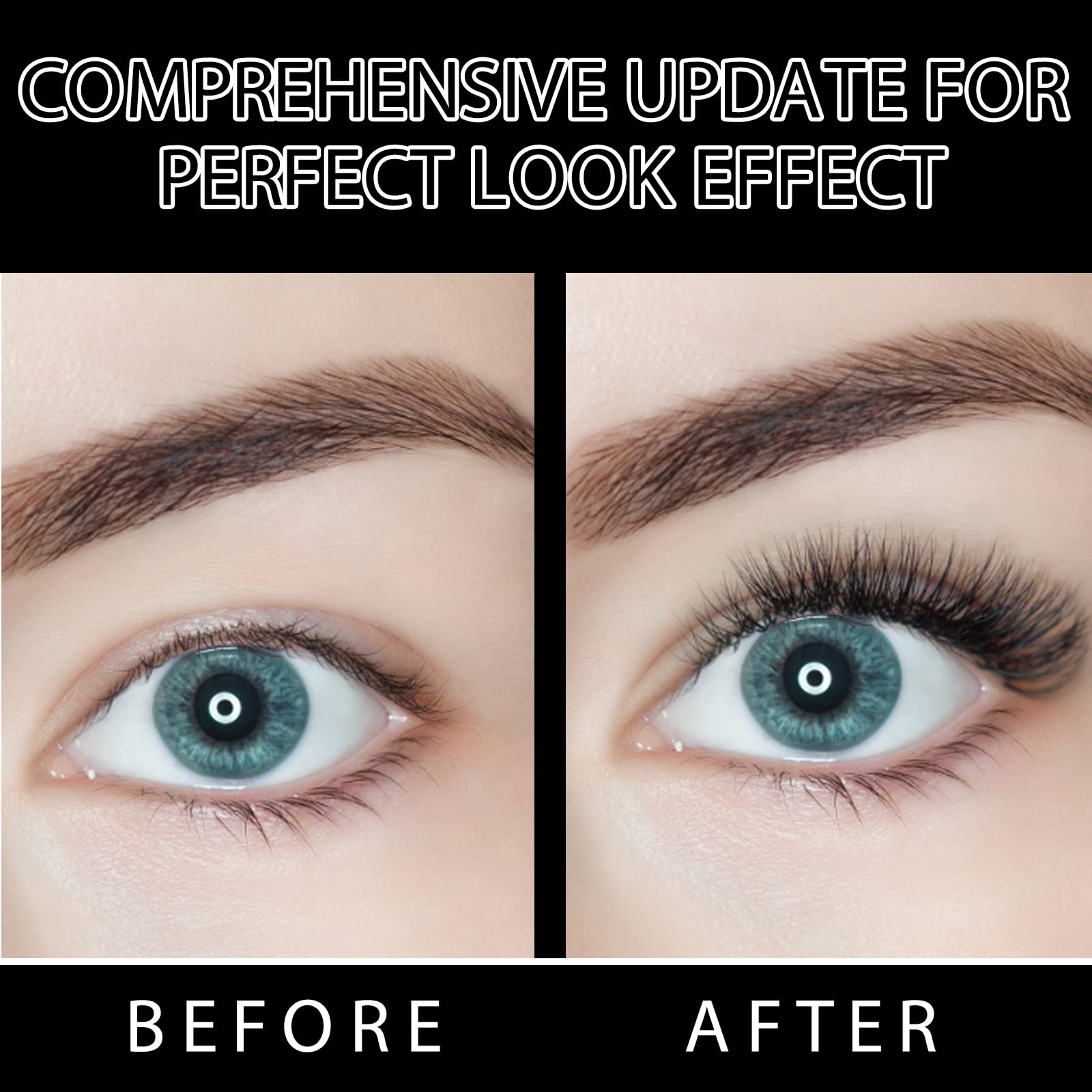 Teenitor Mink Lashes False False Eyelashes Natural Look Fake Lashes, Wispy Mink Lashes Faux Fluffy Eyelashes Mink Eyelashes Pack with Brush, Applicator