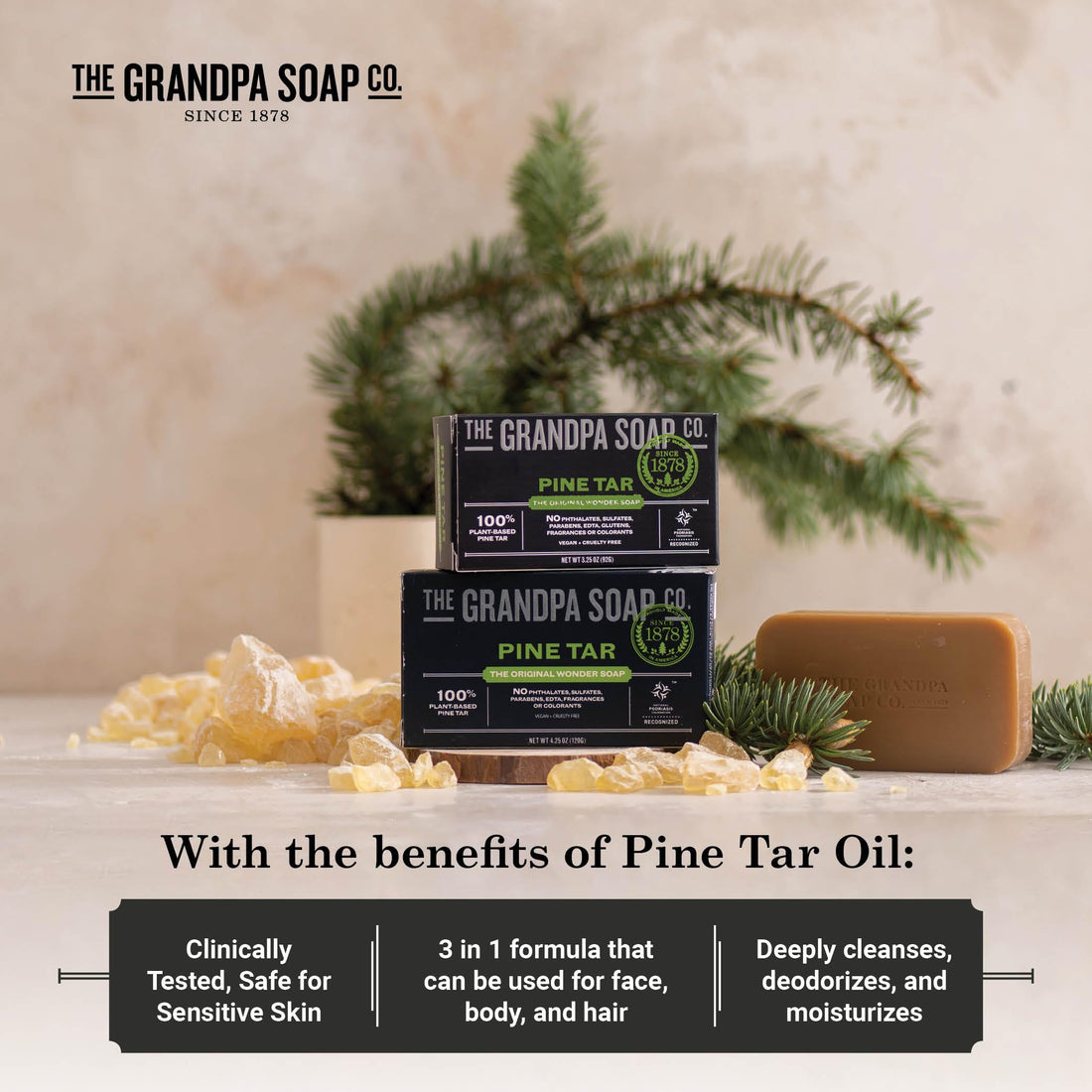 Grandpa's Soap Pine Tar 4.25 oz ( 8-Pack)