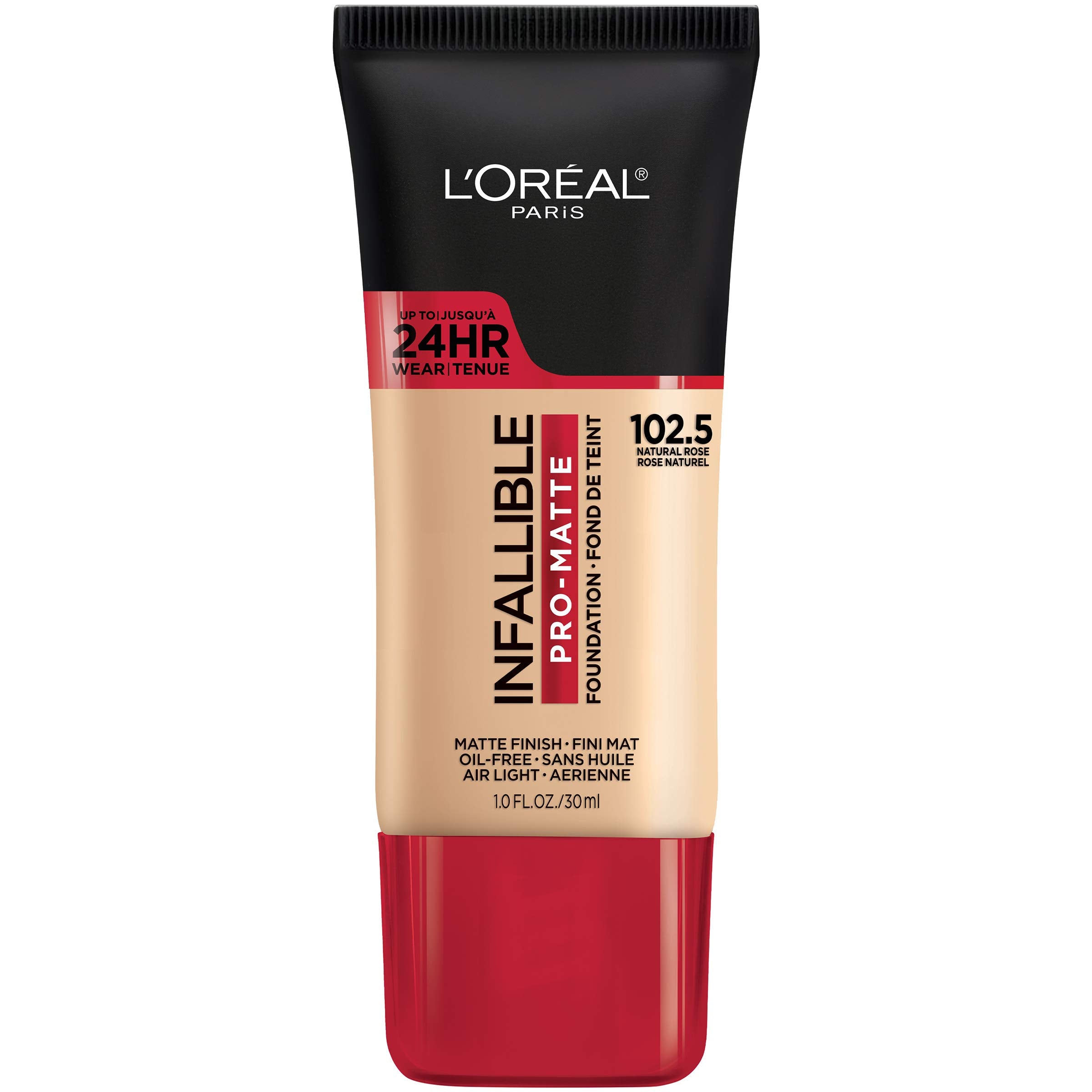 L'Oreal Paris Cosmetics Makeup Infallible Pro-Matte Liquid Longwear Foundation, Natural Rose, 1 fl oz