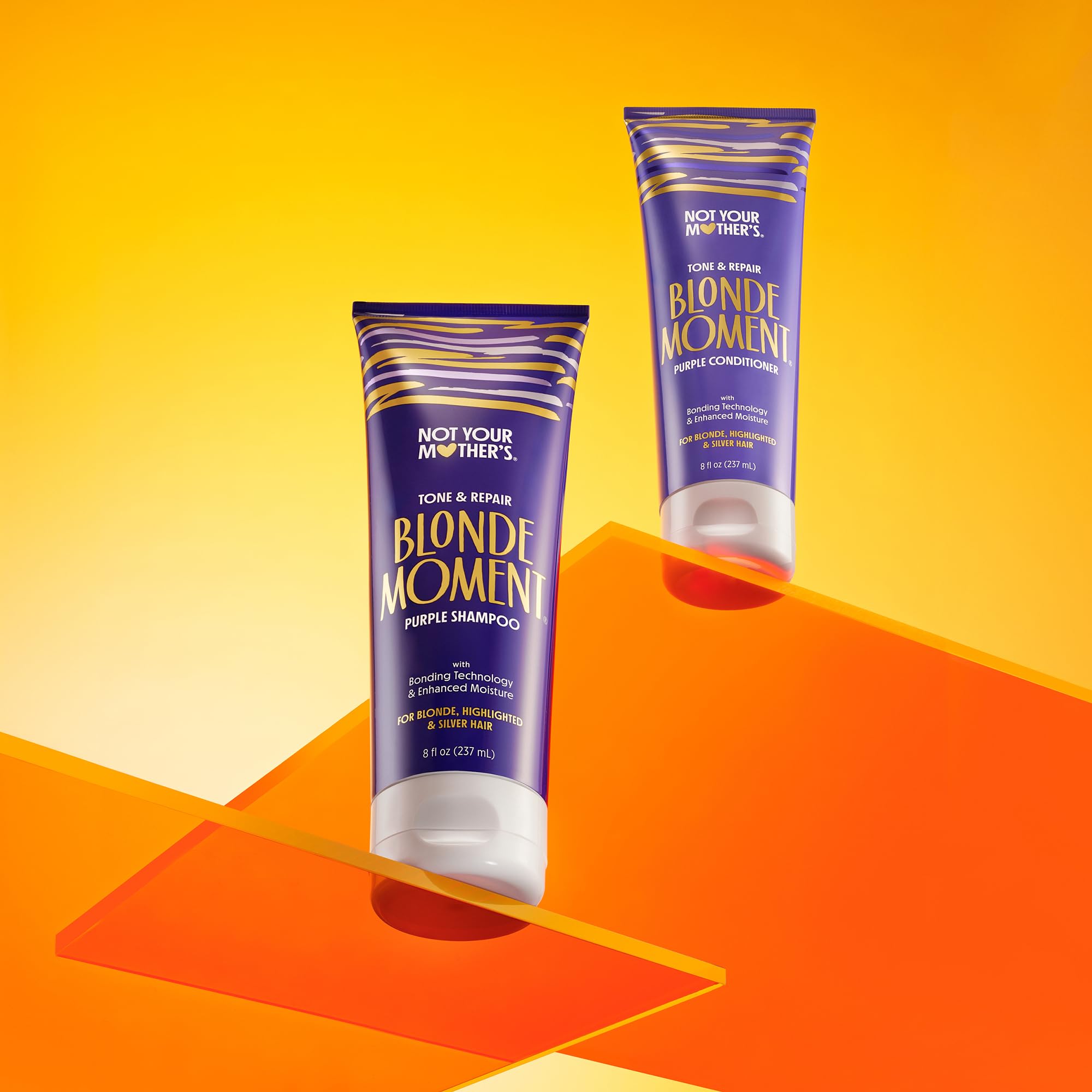 Not Your Mother's Blonde Moment Purple Shampoo and Conditioner (2-Pack) - 8 fl oz - Ideal for Blonde, Highlighted Brunette, Silver Hair - Helps with Bonding, Anti-Brass Toning, Repair, and Hydration