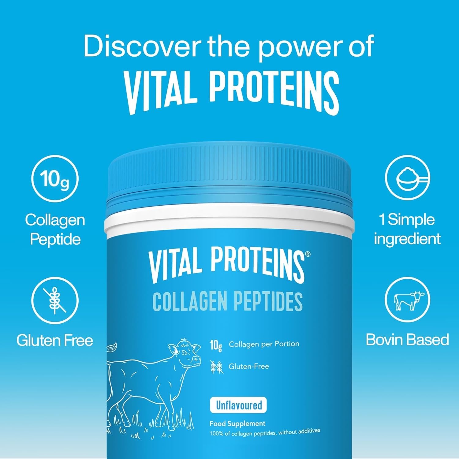 Vital Proteins, Unflavored Collagen Peptides, 19.3 Ounce