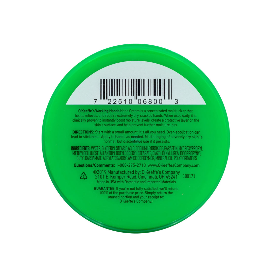 O'Keeffe's Working Hands Hand Cream; For Extremely Dry; Cracked Hands; 6.8 oz Jar (Value Size; Pack of 1)