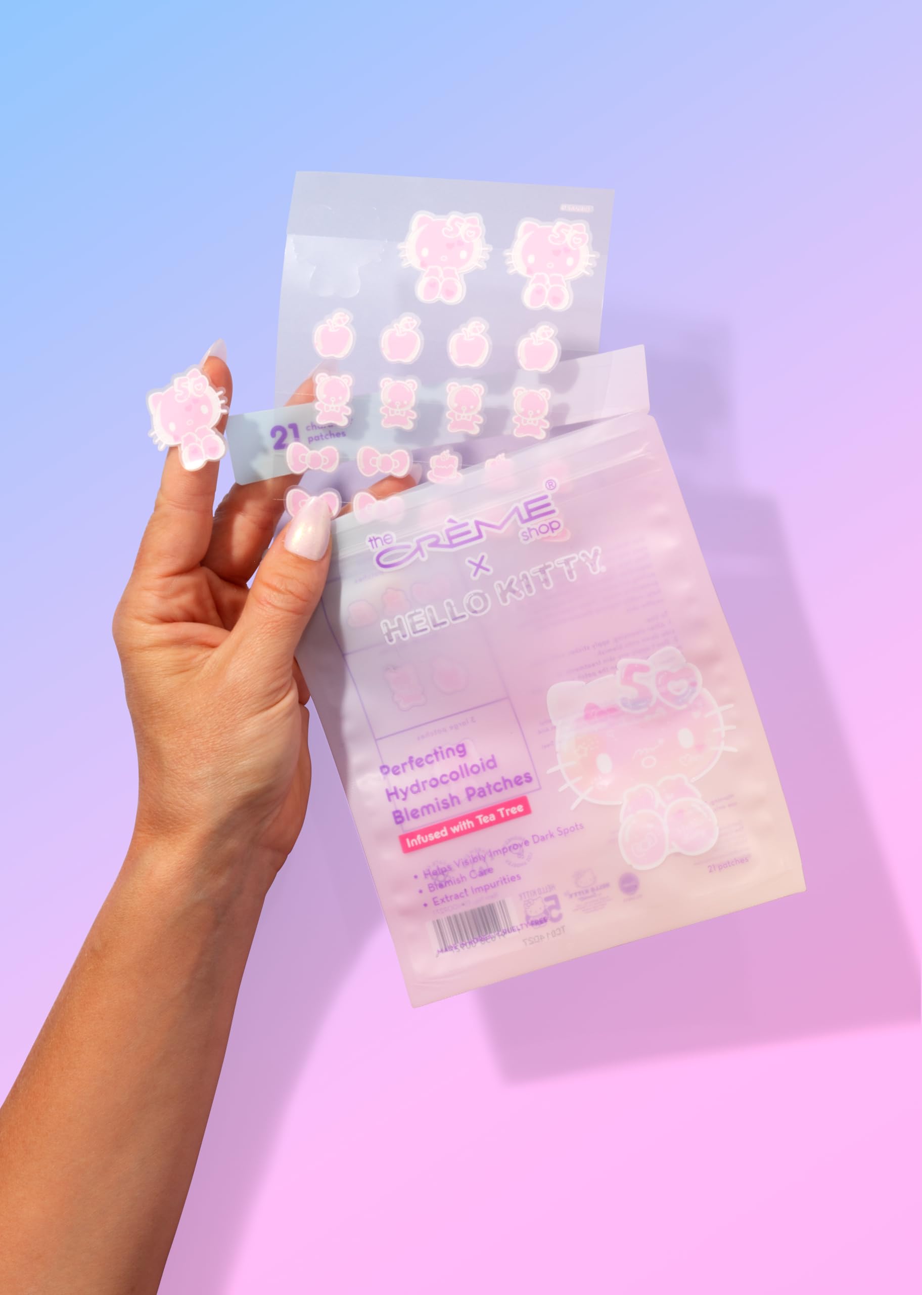 The Crème Shop Hello Kitty x Pimple Patches – Cute Hydrocolloid Dots for Acne-Prone Skin, Vitamin E Boost, Redness & Blemishes Treatment, 50th Edition, for Teens (Pack of 1)