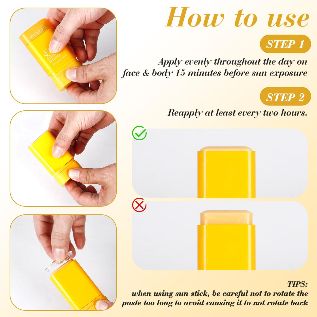Sunscreen Stick for Face and Body Quick Sunstick Protection Bar SPF50+ 0.56 fl oz/16 g Sun Care, No Whitecast Sunscreen, No Sticky for All Type Skin