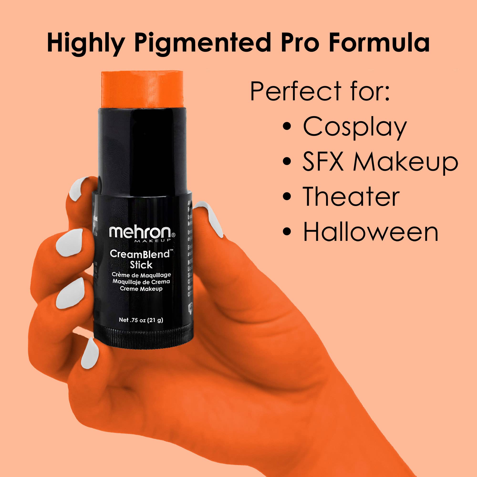 Mehron Makeup CreamBlend Stick, ORANGE - .75oz
