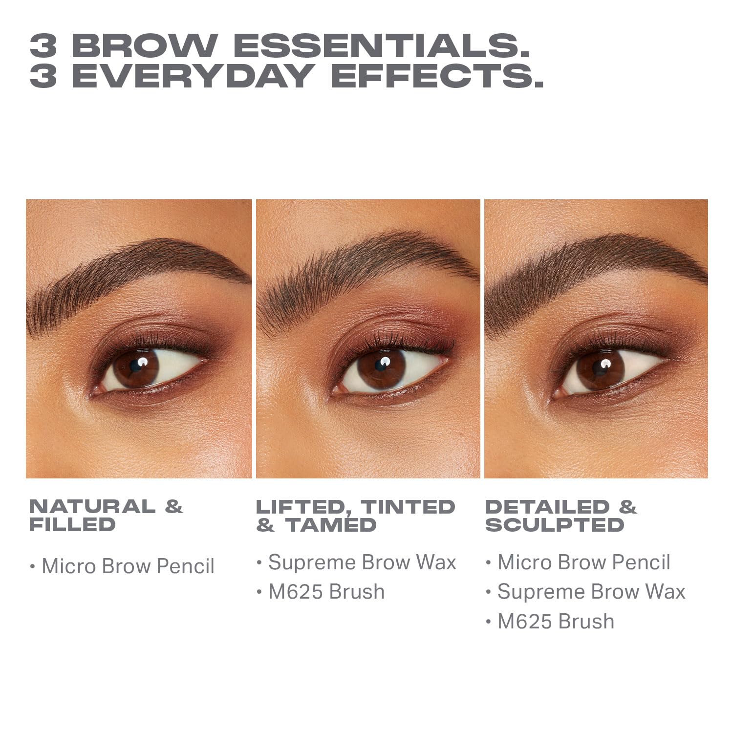 Morphe High Archiever Everyday Essentials Brow Kit - Precision Micro Eyebrow Pencil, Tinted Sculpting Brow Wax & 3-in-1 Brush for Shaping, Filling & Defining - Java (3 Count)