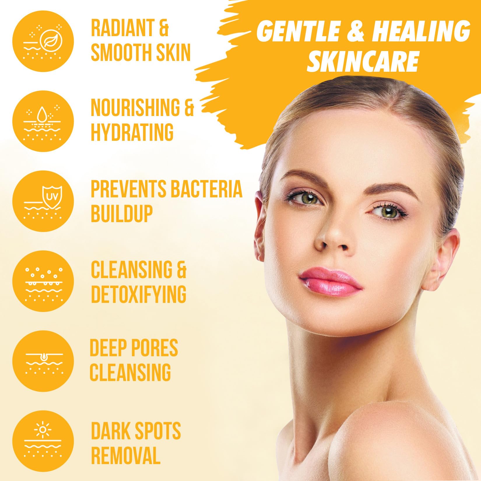 Natural Turmeric Soap Bar for Face & Body – Turmeric Skin Brightening Soap Wash for Dark Spots, Intimate Areas, Underarms – Turmeric Reduces Acne, Fades Scars & Cleanses Skin (4 Ounce (Pack of 2))