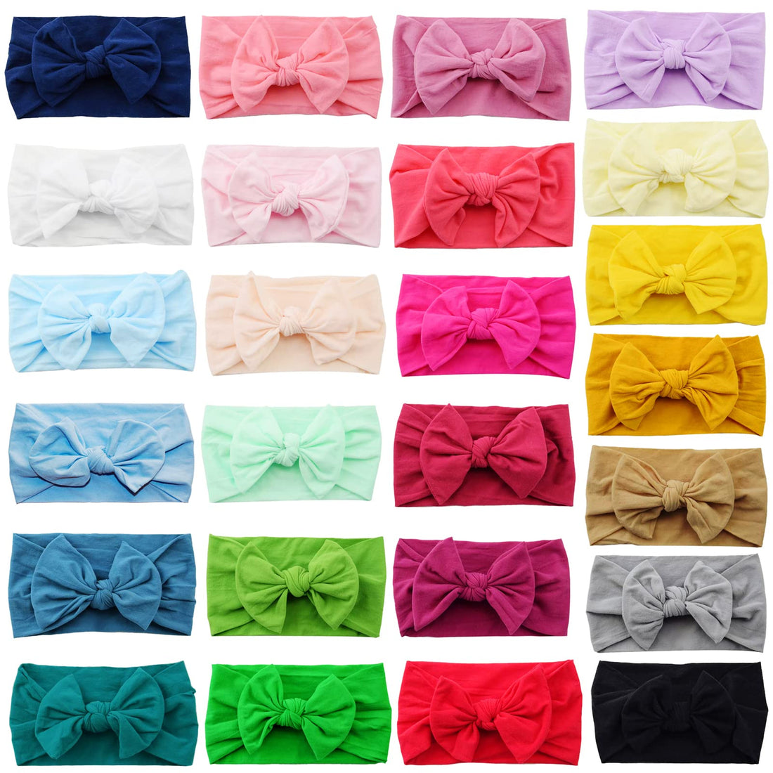 NAIRUA Headband, 25 Colors Baby Girls 4.5 inches Hair Bows Super Soft Stretchy Hair Turban Head Wraps for Infant Newborn Toddlers and Kids