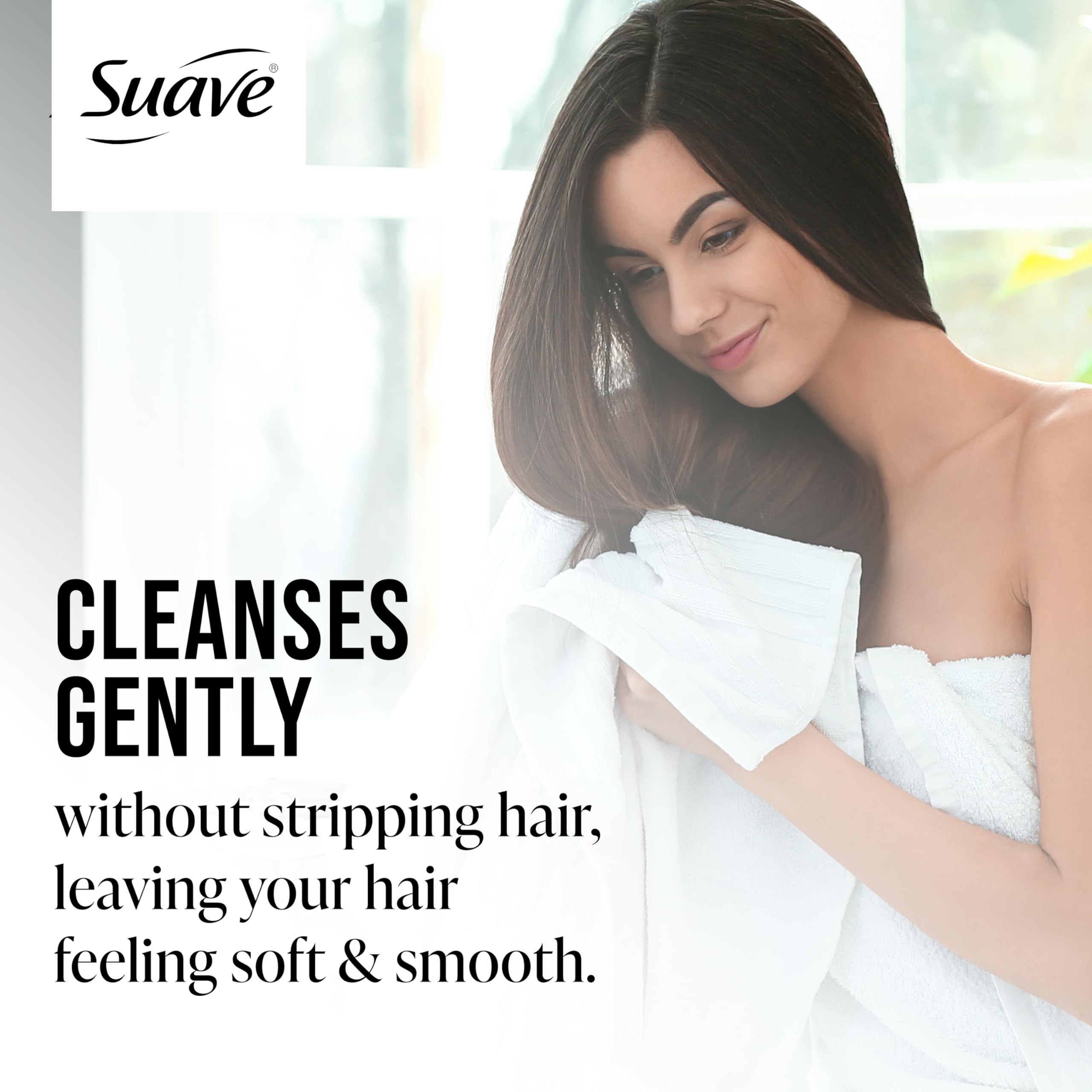 Suave Natural Sweet Coconut 2 In 1 Shampoo & Conditioner with 100% Natural Coconut, for Softening and Shining Hair, No Dyes, No Parabens, No Phthalates, 28 Oz (Pack of 4)
