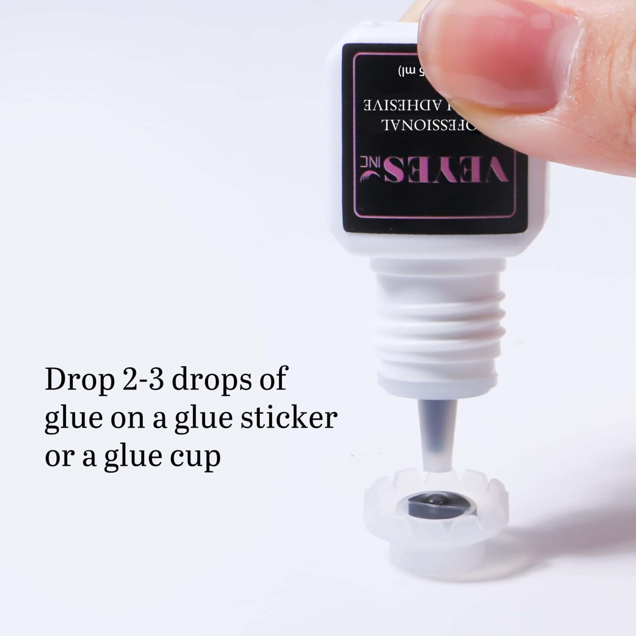 VEYES INC Eyelash Extension Glue - Extra Strong Professional Lash Glue 5ml | 1 Sec Drying time | Retention - 8 Weeks | Black Adhesive for Semi-Permanent Extensions Salon Use for Lash Tech