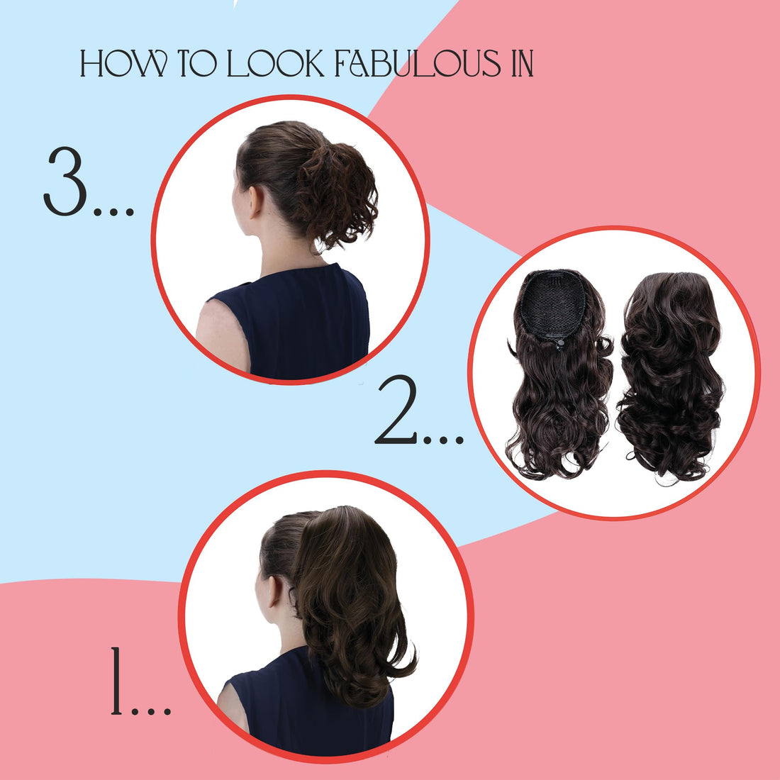 PRETTYSHOP Hair Piece Ponytail Drawstring Extension Wavy Voluminous Nature Looking Heat-Resisting 16 red brown/blonde mix # 33H27 PH214