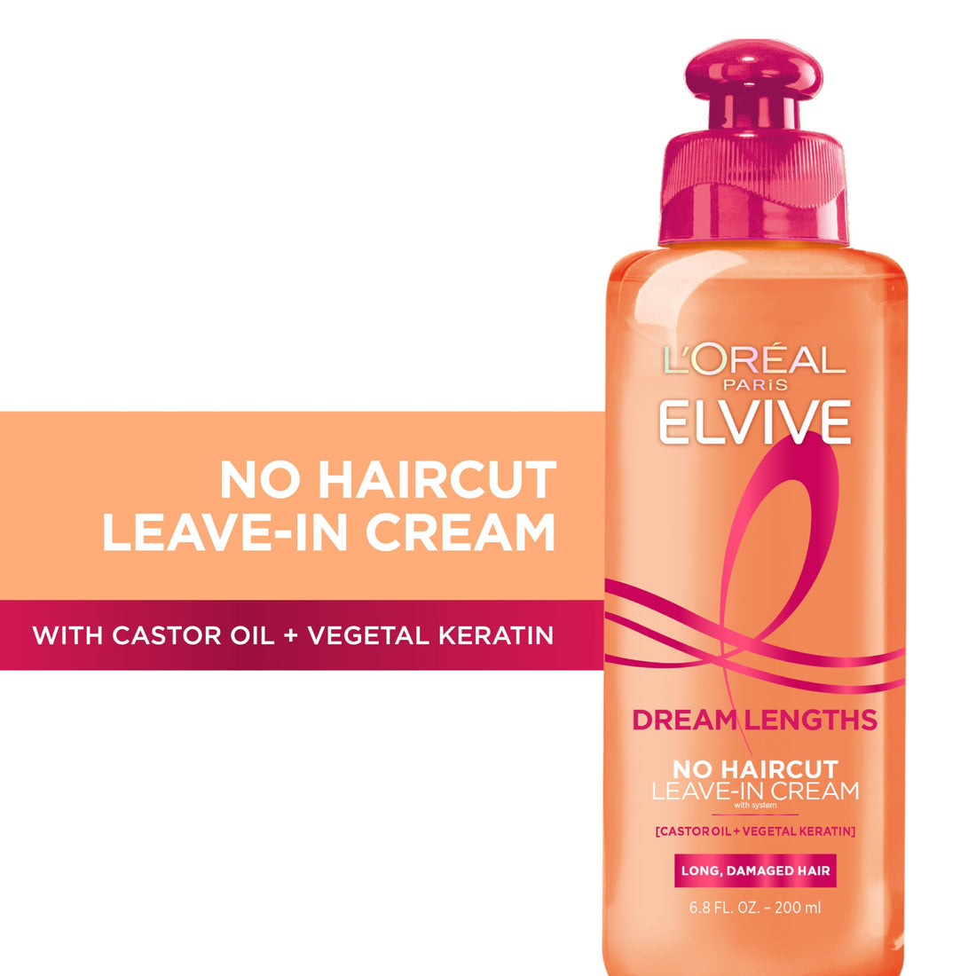 L'Oreal Paris Elvive Dream Lengths No Haircut Cream Leave In Conditioner, 6.8 fl. oz.