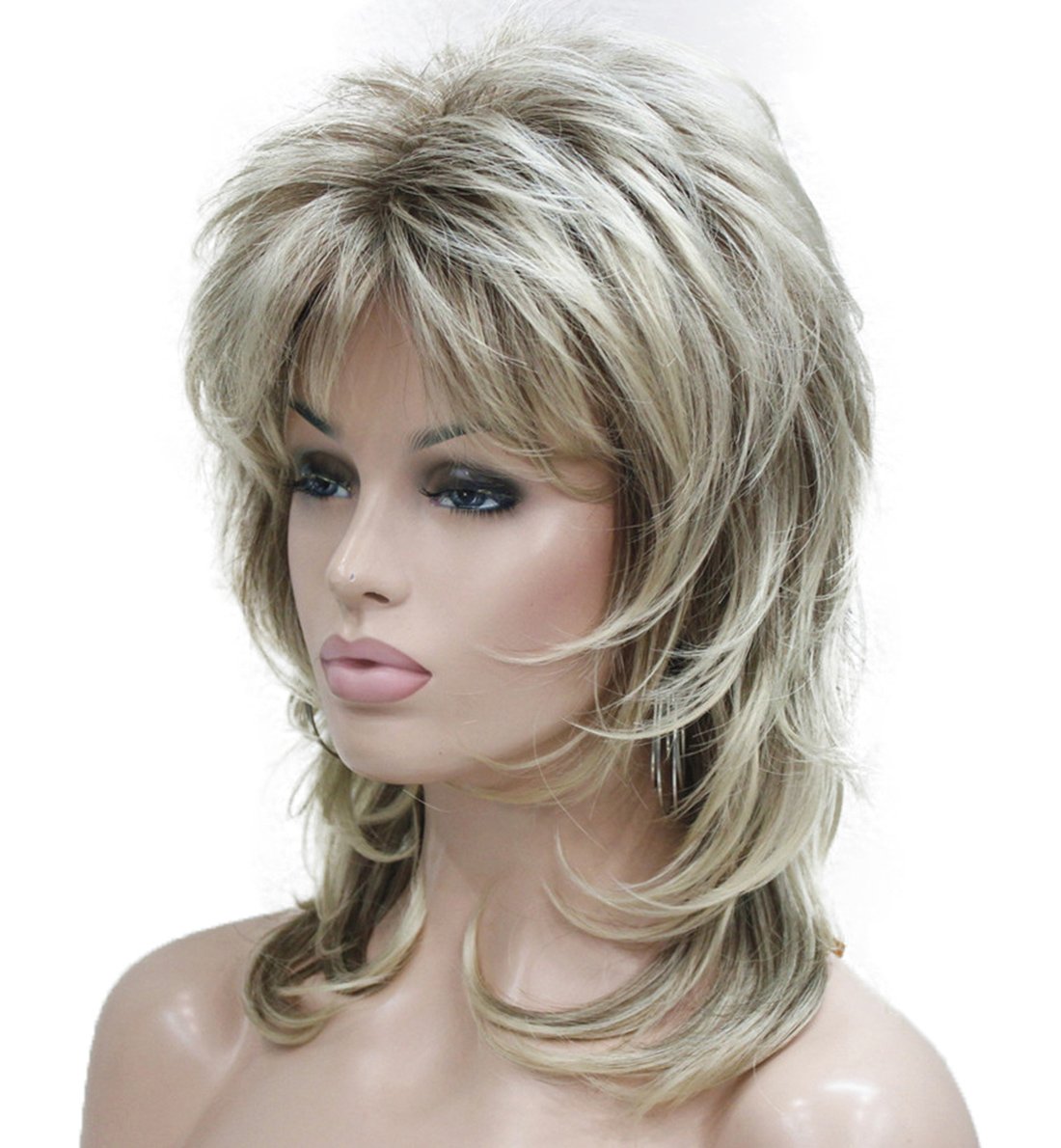 R10/26 2 Toned Blonde : Lydell Long Soft Shaggy Layered Blonde Ombre Classic Cap Full Synthetic Wig Wigs (R10/26 2 Toned Blonde)