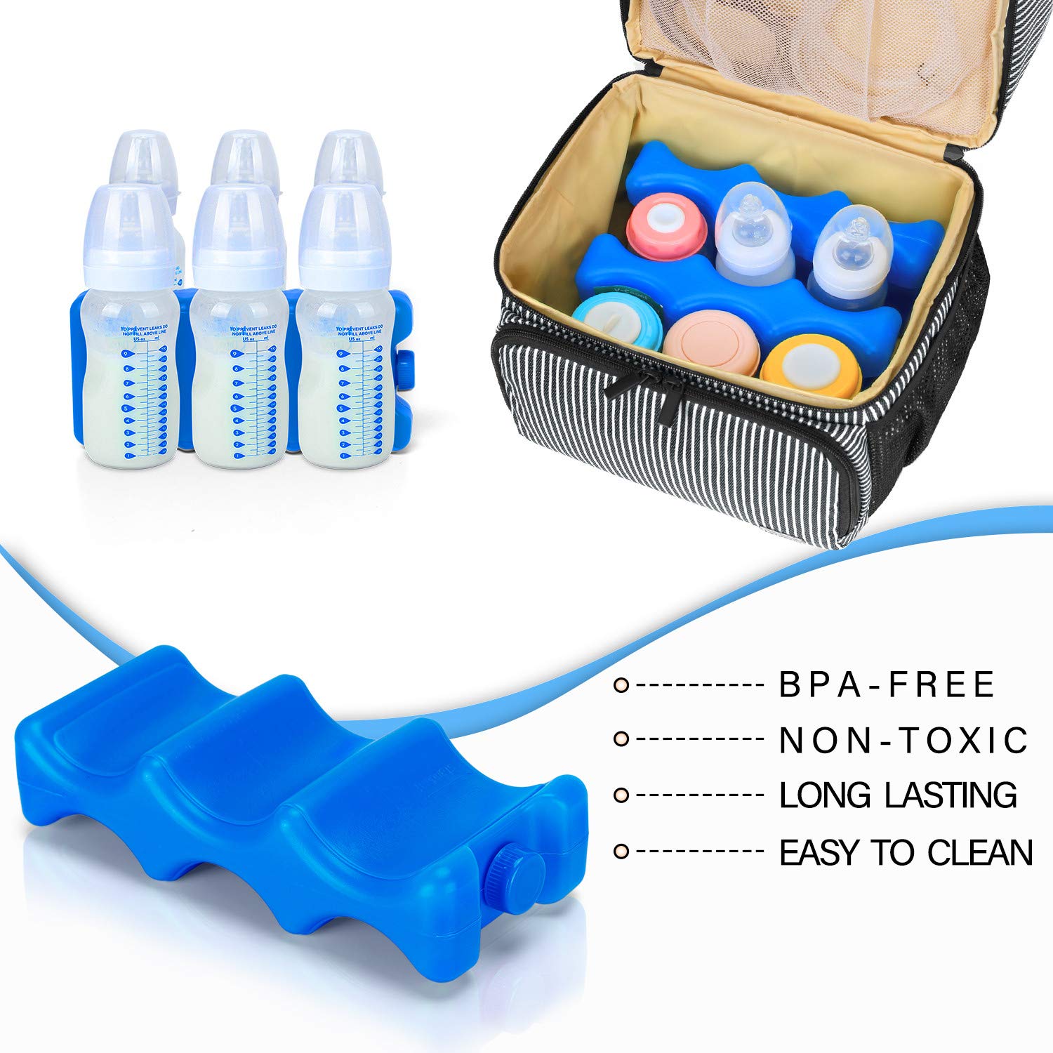 Teamoy Breastmilk Ice Pack (Pack of 2), Bottle Ice Packs for Breastmilk Storage and Breastfeeding Working Mom, Large