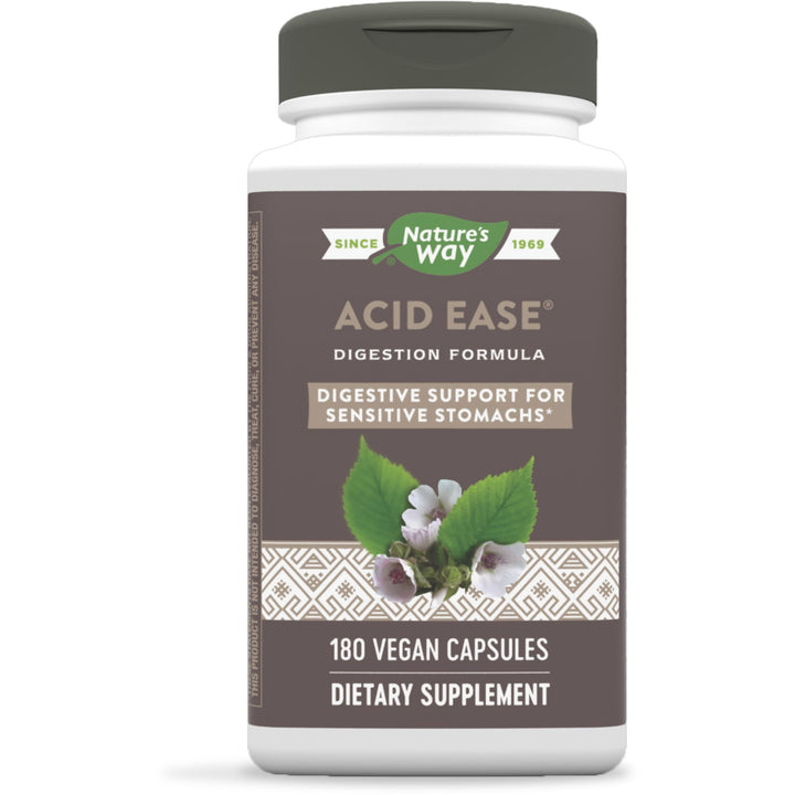 Nature's Way Acid-Ease Digestion Formula, Digestive Support Supplement for Sensitive Stomachs*, 180 Vegan Capsules