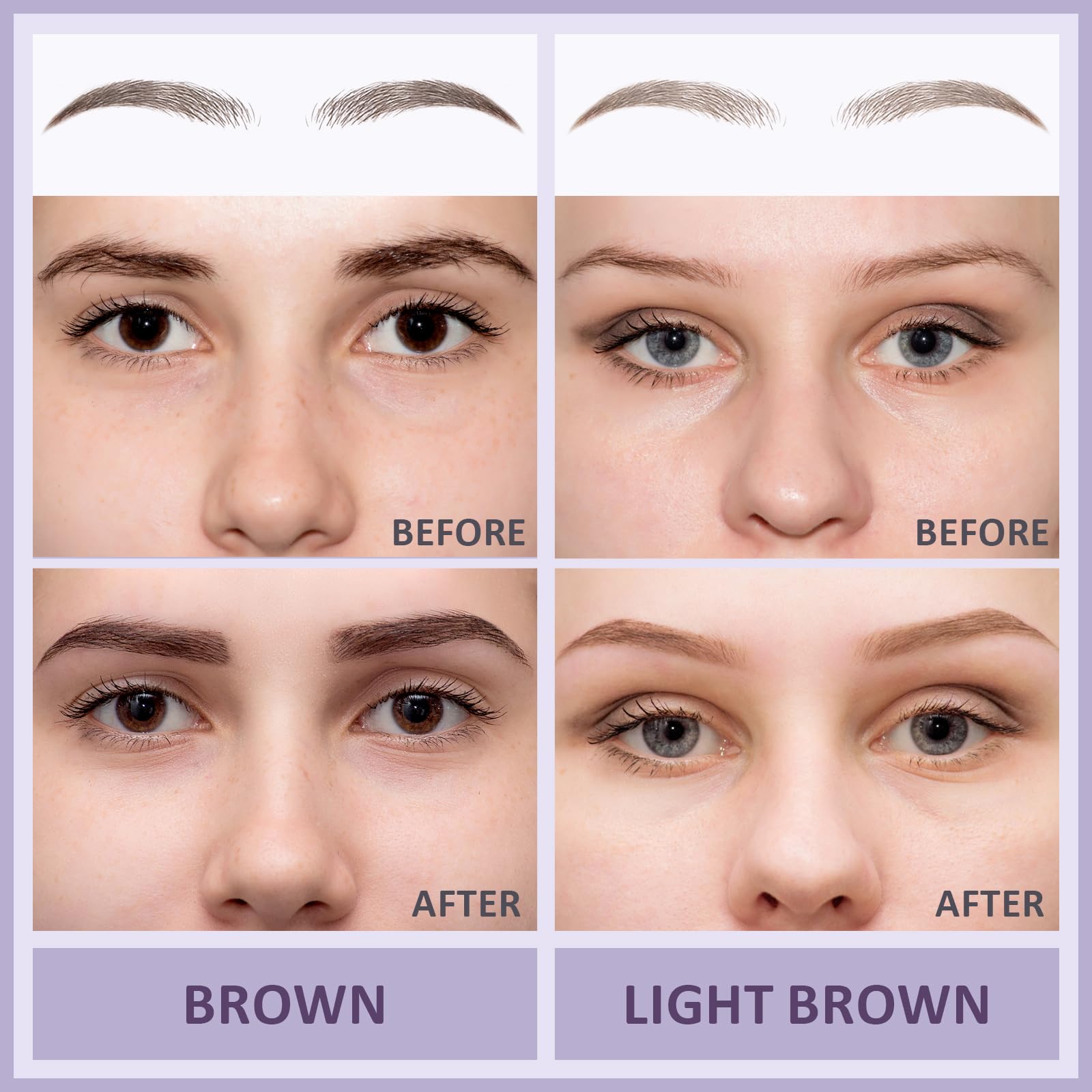 UCANBE 3 PCS Eyebrow Pencils for Women, Brow Pencil Included 3 Types of Tips - Shapes, Defines, Fills, Dual-Sided, Long-Lasting Brow Makeup, Brown