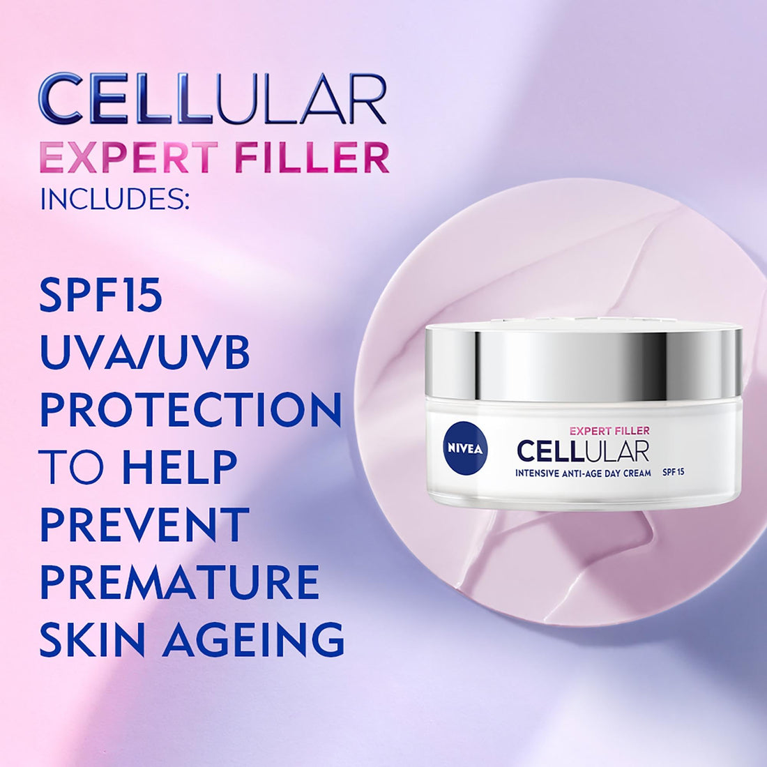 Nivea Cellular Anti-Age Skin Rejuvenation Day Cream with SPF 15, 50 ml, White