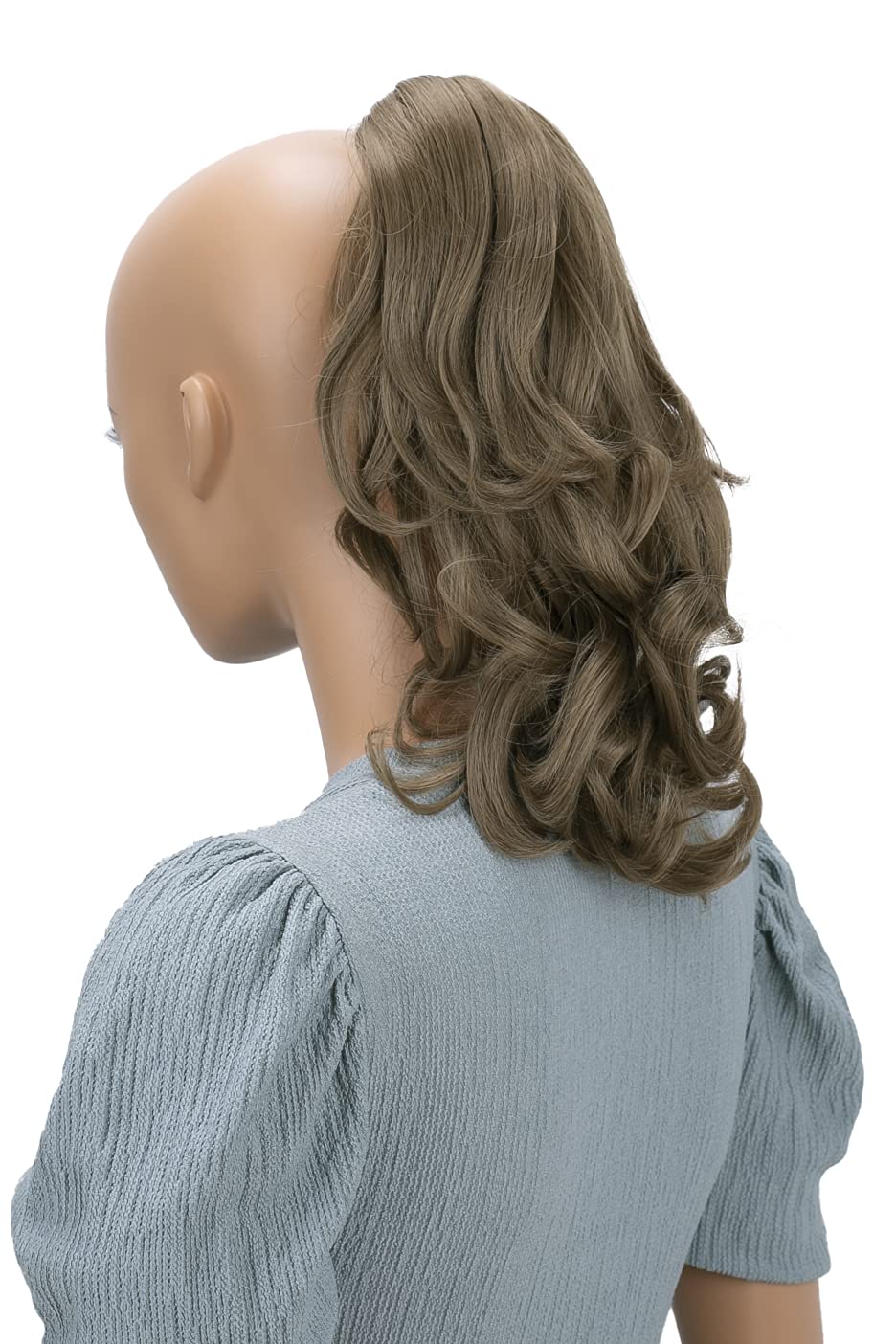 Ash brown # 18T H109 : PRETTYSHOP 14 Hair Piece Ponytail Extension wavy Nature Looking Heat-Resisting Ash brown # 18T H109