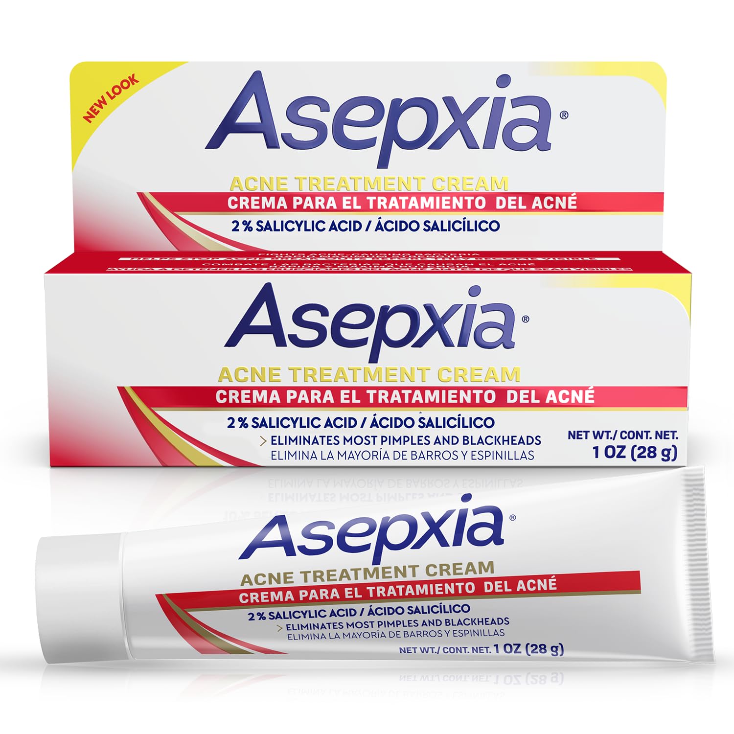 Asepxia Acne Treatment Cream for Face, 2% salicylic acid, Rapid Maximum Strength Acne Treatment, Clears Pimples and Blackheads, Prevents New Acne and Controls Excess Oil, 1 oz