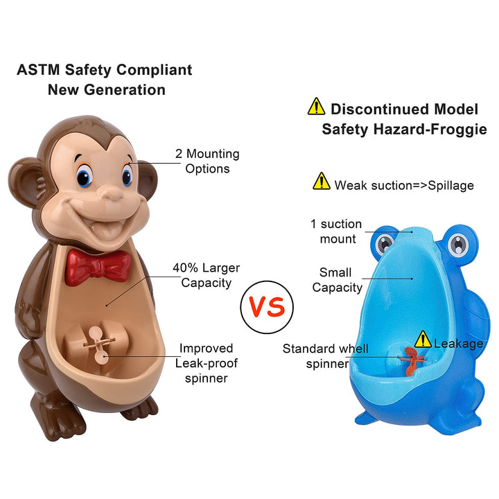 Potty Training Urinals for Boys, Cute Monkey Potty with Funny Aiming Target Windmill for Kids Toddlers Children Boys