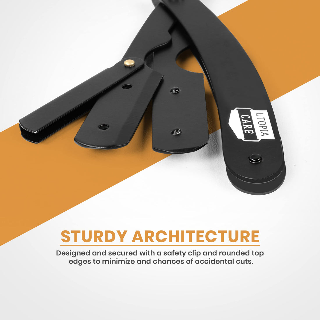 Professional Barber Straight Edge Razor Safety with 100 Derby Blades - 100 Percent Stainless Steel - by Utopia Care