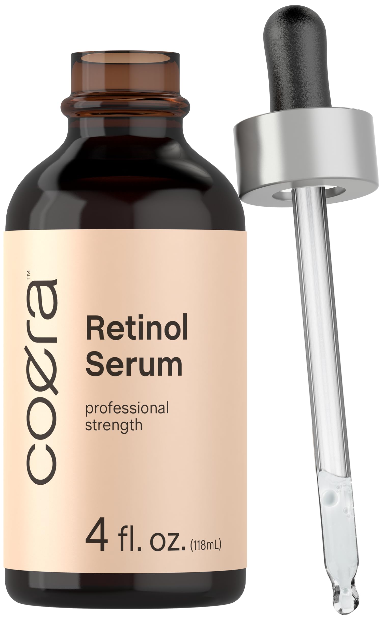 Coera Retinol Serum for Face | 4 fl oz | Professional Strength | Hydrating Skin Oil | Free of Parabens & Fragrances | Packaging May Vary