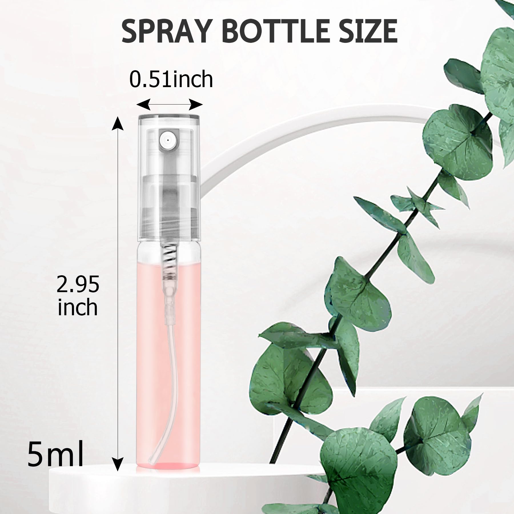 Csdtylh Mini Spray Bottle 105PCS 5ML Clear Glass Perfume Bottles Refillable Fine Mist Spray Bottles Empty Fragrance Sample Spray Containers Cosmetics Atomizer for Cleaning,Travel,Essential Oils
