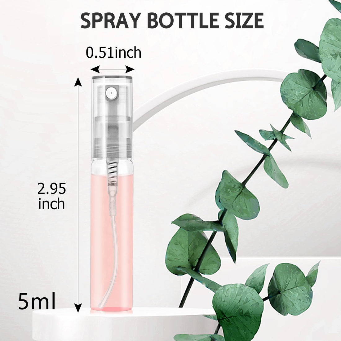 Csdtylh Mini Spray Bottle 105PCS 5ML Clear Glass Perfume Bottles Refillable Fine Mist Spray Bottles Empty Fragrance Sample Spray Containers Cosmetics Atomizer for Cleaning,Travel,Essential Oils