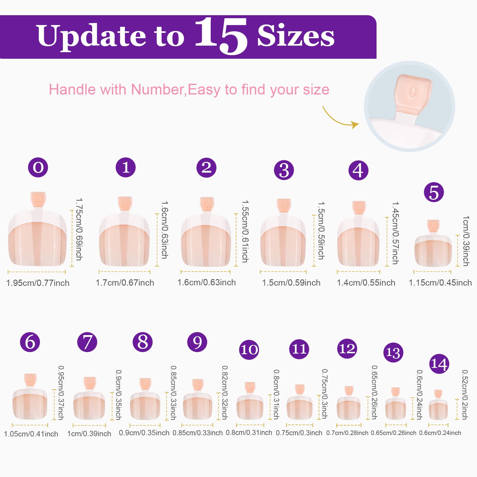 Teenitor Press on Toenails for Women, 240pcs 15 Sizes of French Tip Toe Nail Press ons with Nail Glue, Toe Press on Nails Fake Toe Nails