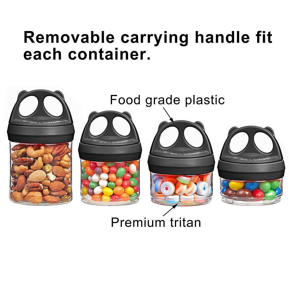 BeneLabel Stackable Food Storage Containers with Twist Lock System - BPA-Free Tritan Containers for Travel, Formula, Protein Powder, Snacks - Leakproof & Dishwasher Safe - 31 oz (Black)