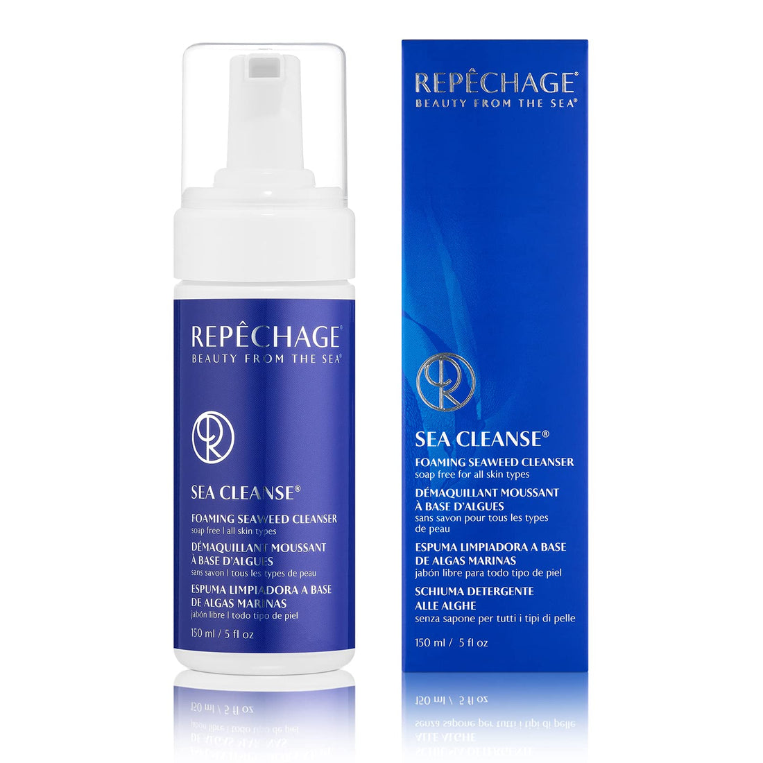 Repechage Face Cleanser for Dry, Oily, Sensitive Skin Types. Soap-Free Sea Cleanse Foaming Cleanser Removes Dirt and Debris Helps feel soft, smooth & clean without dryness 150ml.