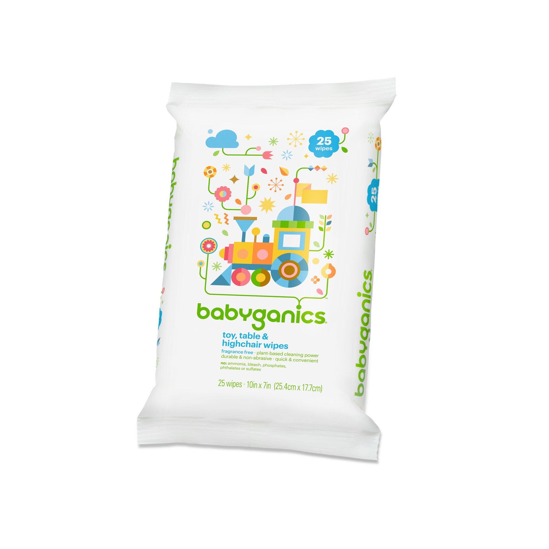 Babyganics Toy and Table Wipes, 25 ct, Quick & Convenient